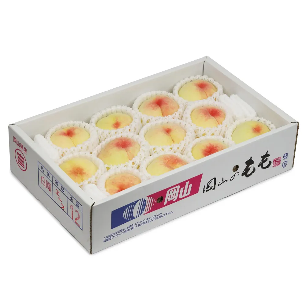 日本 岡山縣 白鳳水蜜桃 原箱 4.5kg 12-14玉